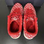 Size 10.5 - Nike Air Force 1 07 QS Low All Over Logo Red