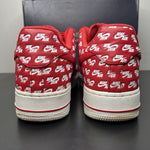 Size 10.5 - Nike Air Force 1 07 QS Low All Over Logo Red