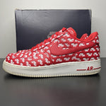 Size 10.5 - Nike Air Force 1 07 QS Low All Over Logo Red