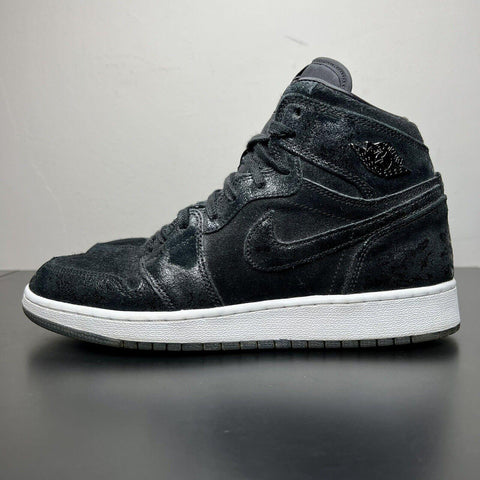 Size 7.5Y - Nike Air Jordan 1 Retro Heiress Black Suede - Brokeboy Shop LLC