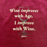 Size L - Wine Improves With Age Vintage T-Shirt